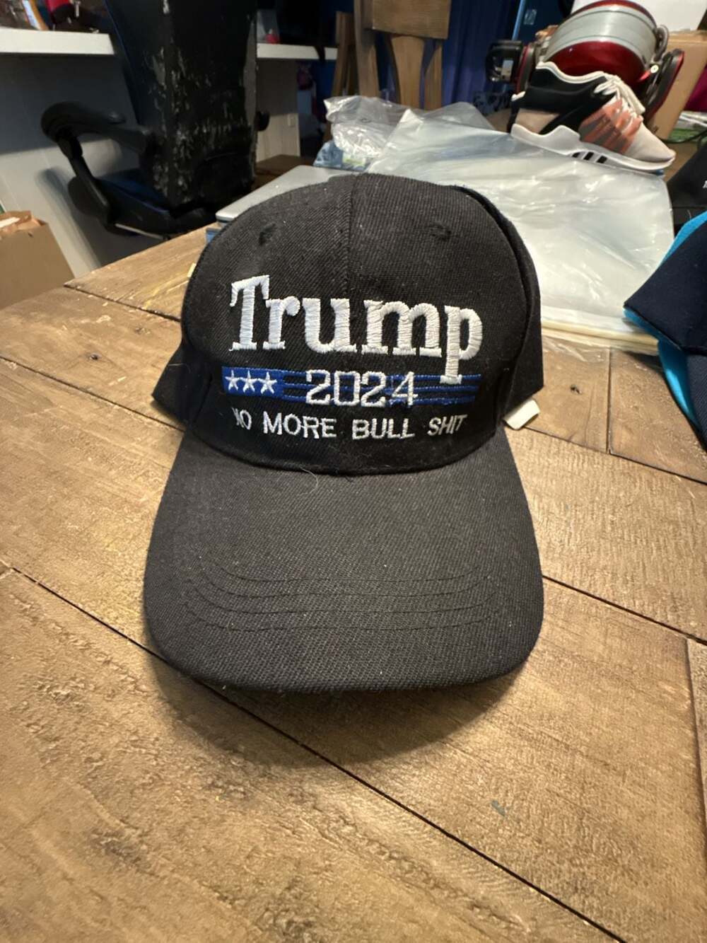 Trump 2024 No More Bull Shit Embroidered Baseball Cap Black Adjustable